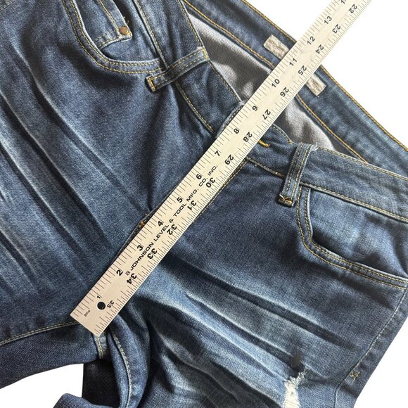 Boston Proper Womens Distressed Skinny Jeans Size 10/31 Blue Denim Embellished - Picture 4 of 9